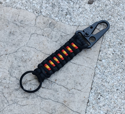 Llavero básico con mosquetón España Negro