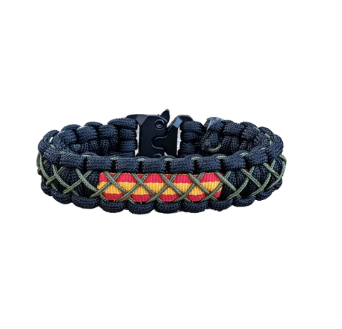 Pulsera Cobra TRENZADA Negro - Verde militar