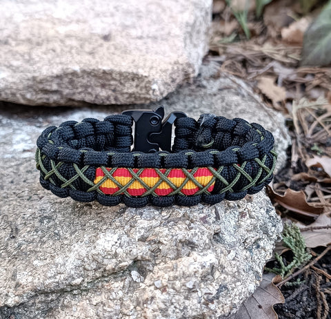 Pulsera Cobra TRENZADA Negro - Verde militar