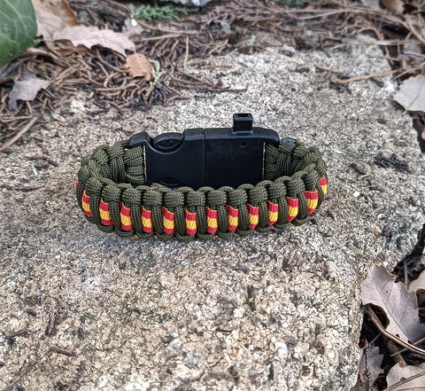 Pulsera Supervivencia España 5 en 1 Verde militar